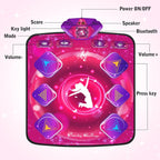 Dance Mat for Kids, Electronic Dance Pad with Wireless Bluetooth & LED Lights, Adjustable Volume, Built-in Music, 5 Game Modes, Xmas B-Day Gifts for 3+ Years Old Girls Toys (Bluetooth Type-Purple)