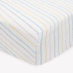 Little Unicorn Premium Crib Sheet | Breathable & Super-Soft Muslin Fabric (Unicorn Stripe)