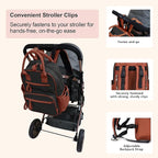 JESSIE & JAMES Saturday EDC Diaper Bag Backpack Multi Function Diaper Bag with Changing Pad & Stroller Straps_Black/Brown