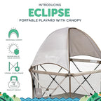 Baby Delight Go with Me Eclipse Deluxe Portable Playard | Playpen | Sun Canopy | Indoor and Outdoor | Ultra Padded Nylon Floor | Sandstone