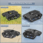 Robot Tracked Tank Car Chassis, Shock Absorbing Robot Chassis Full-Metal Robotic Moving Platform Track for RaspberryPi Arduino Jetson Microb DIY Maker Smart Robot Car Learning Kit