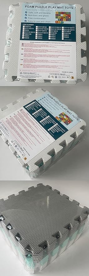 YIMINYUER® 20 Tiles (30cm×30cm×1cm Each Tile) Baby Soft Puzzle Play Mats, Kids Thick EVA Foam Floor, Toddlers & Children's Soft Interlocking Mat R04R12G301020