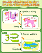 Gojmzo Alphabet Flash Cards, ABC Learning Toys for Kids 3-5, Wooden Letters Number Blocks Sight Words Matching Game, Toddler Preschool Learning Activities, Montessori Educational Toys for 3+ Year Old