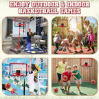 Meland Kids Basketball Hoop, 2-in-1 Adjustable Toddler Basketball Hoop with Electronic Scoreboard Indoor Outdoor Toys for Kids Toddlers Outside Toys for Boys Age 3 4 5 6 7 8