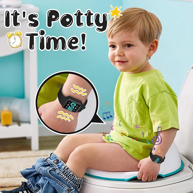 Potty Training Watch for Toddlers & Kids with Countdown, Flashing Lights, Fun Music or Vibration Alerts - Waterproof Interactive Toilet Training Reminder for Boys & Girls Ages 2-9