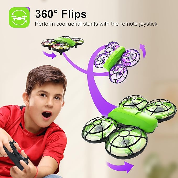 Kids Drone with Camera – Mini Rc Toy for Boys, Beginners, Birthday Gifts for Boys and Beginners,Quadcopter Light Toy With 2 Batteries,Rc Drone Indoor Small Helicopter,Altitude Hold