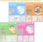 4 Sets Big 3D Sticker Scenes DIY Craft Kit – Build Your Own Miniature Rooms Stickers Book(Museum/Ski Resort/Amusement Park/Aquarium) for Kids & Adults, Creative Craft Kit for Gifts