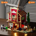 FUNWHOLE Old West Post Office Lighting Building-Bricks Set - 1692 Pcs The Wild West Town Collection Display Set for Adults and West Lovers