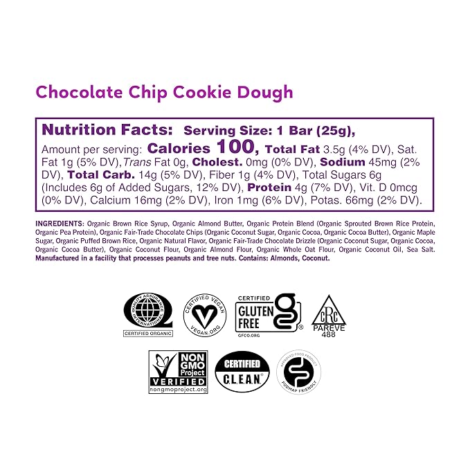 GoMacro Kids MacroBar Organic Vegan Snack Bars – Peanut Butter Cup & Chocolate Chip Cookie Dough (0.90 Ounce Bars, 7 Count) (Pack of 2)