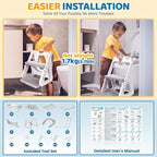 Orzbow 2-IN-1 Potty Training Toilet Seat with Step Stool for Toddler, Stability Training Potty Seat for Kids Boys Girls with Splash Guard and Anti-Slip Pad, Adjustable Ladder & Potty Seat Height, Grey