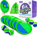 Toss and Catch Ball Set - Indoor Outdoor Toys for Kids Games - Outside Yard Pool Beach Toys for 3 4 5 6 7 8+ Years Old Boys Girls - Classic Birthday Gift - 6 Pack Green