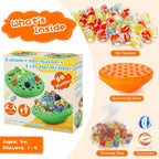 Marble Balance Game - 50 Colorful Marbles with Built-in Storage, Fun Family Challenge for 1-4 Players, Educational Toy for Kids & Adults, Perfect for Parties, Travel & Birthday Gifts (Sunset Orange)