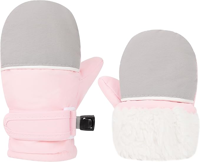 Toddler Gloves Kids Mittens Winter Warm Lined Fleece Gloves Waterproof Snow Baby Mitten for Boys Girls