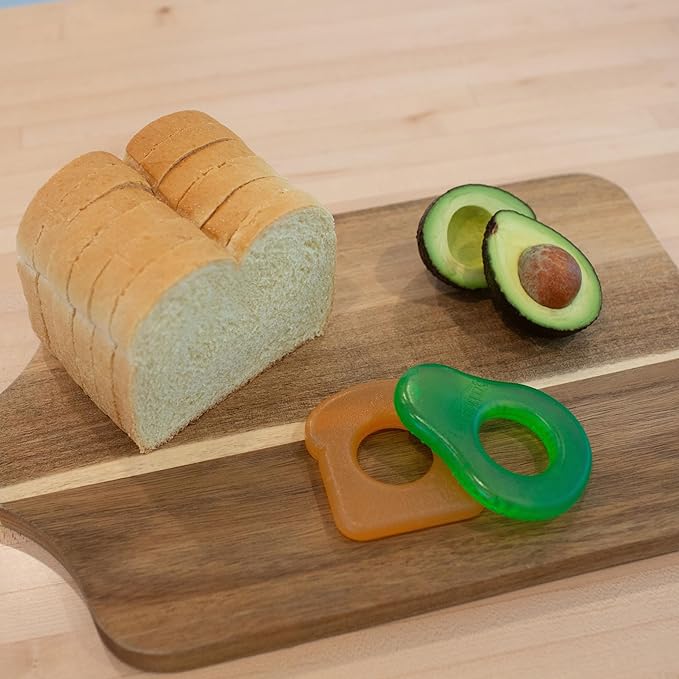 Dr. Brown's AquaCool Water-Filled Teether, Cooling Teether Toy for Babies, Soothes Sore Gums, Avocado Toast Shapes, BPA Free, 3m+, 2-Pack