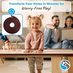 Premium 12ft Edge Protector for Baby, Odorless & Waterproof Edge Protector with 3M Adhesive Tape, Non-Toxic to Baby Proof Corners and Edges, Wall Corner Protector & Desk Edge Cushion Brown