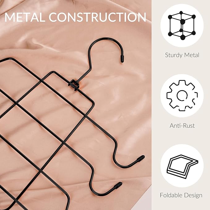 ZEDODIER 6 Pack Tank Top Hanger Space Saving, Bra Hangers for Closet Organizer, Hanging Bra Organizer Tank Tops Holder with 48 Hooks, Metal Closet Organizers and Storage Small Space Solutions, Black