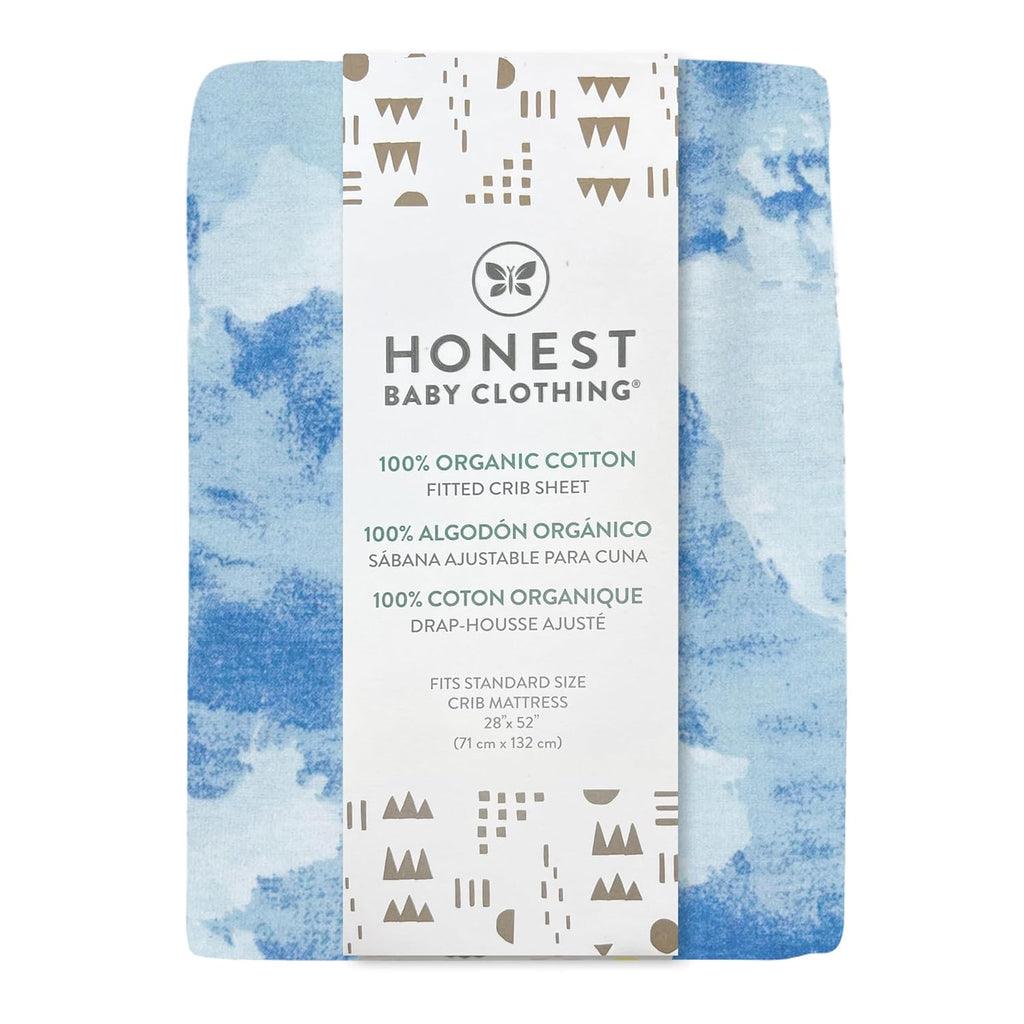 HonestBaby unisex-baby Fitted Crib Sheets Set Standard Mattress, 100% Organic Cotton Baby Boys, Girls, Neutral, 1 Pack - Heather Gray, One Size