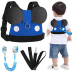Accmor Toddler Harness Leash, Cute Kids Leash + Anti Lost Wrist Link, Adorable Baby Leash Child Walking Harness Wristband Assistant Strap Mini Belt Protector for Boys to Outdoor Travel (Blue)