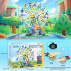 2025 Newly Upgrade Ferris Wheel Building Set with Fairy Light, Two-Way Rotating Ferris Wheel Building Blocks Set of 813 PCS, Amusement Park Model Kit for Kids Ages 8+, Ideas Gift for Boys and Girls