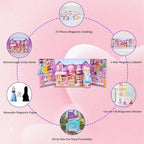 Magnetic Dress Up Dolls for Girls - Paper Doll Dress Up Game Stickers - 35 Piece Roleplay Magnetic Travel Playset, with 3D Store Wardrobe Game Scene, Paper Dolls for Girls Ages 4-7 (Amy)