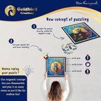 Magnetic Wooden Jigsaw Puzzles with Frame - Wooden Animal Puzzle for Adults - Rompecabezas para Adultos - Living Room Bedroom Wall Decoration Picture - Original Christmas Birthday Gift (Buzzing Bee)