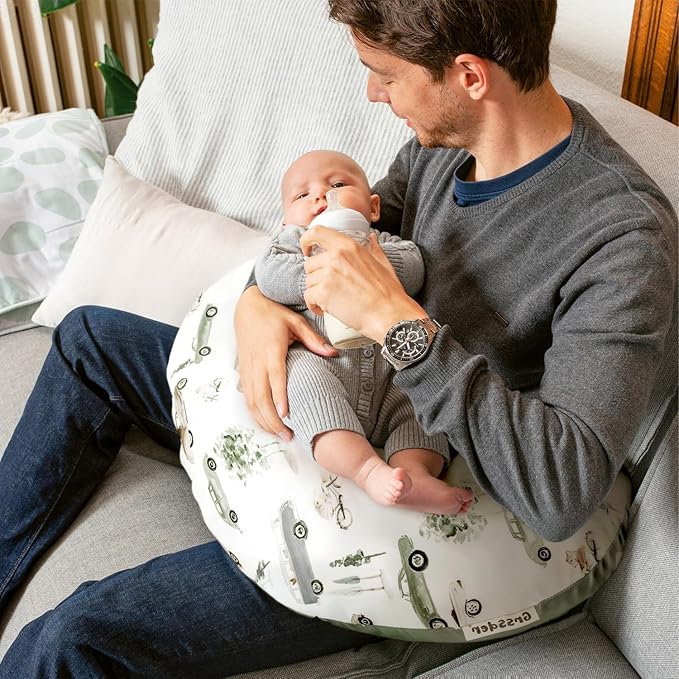 GRSSDER Nursing Pillow Cover Stretchy Minky Removable Nursing Covers for Breastfeeding Pillows, Ultra Soft Comfortable Slipcover for Boy and Girls