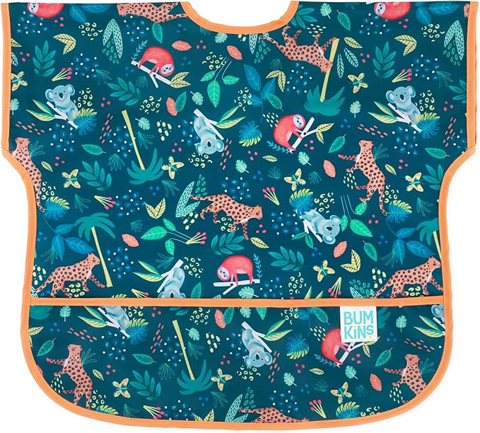 Bumkins Bibs - Toddler Bibs, Waterproof, Large for 1-3 Years, Short Sleeve