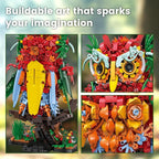 JOJO&Peach Flower Owl Animal Building Toys for Adults & Teens, A Floral Bird Model Kit for The Home Decor & Office Display, Botanical Collection Birthday Gift for Women Girls Aged 10+ (1309 Pieces)