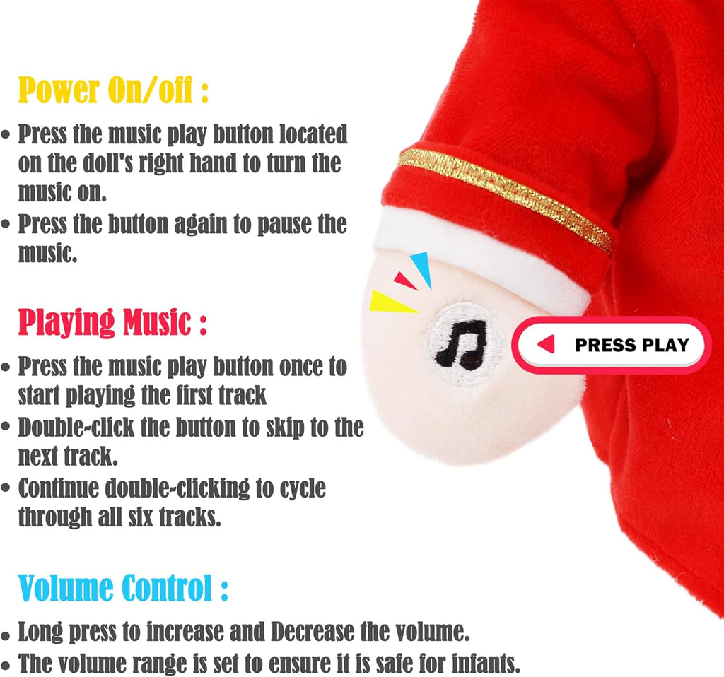 June Garden Sweet Dolly Amadeus Mozart - Master of Classical Music - Interactive Music Playing Stuffed Ultra Soft Baby Doll for Birth and Up