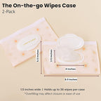 Lion & Light® Baby Wipes Dispenser | 2-pack Travel Wipes Case | Wipe Holder for Diaper Bag | Portable & Refillable Wet Wipe Pouch | Reusable Wipes Case