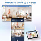 VTech 2-Cameras Smart WiFi Baby Monitor with 1080p FHD Video, Free App with Motion Video, Sound/Motion Detection and Notifications, 7" IPS Display with Split-Screen, Pan-Tilt-Zoom: Smart HQ Max Twin