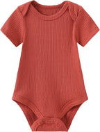 Newborn Baby Short Sleeve Bodysuit Cotton One-Piece Baby Clothes 5-Pack, 0-12 Months