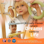 Avenlur Sweetgum Indoor Wooden Playset, 8-in-1 Climber with Rock Wall, Slide, Monkey Bars, Swing, Ages 2-6 Years