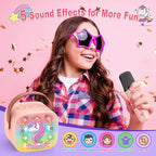 Unicorn Mini Karaoke Machine Toys: Kids Toys Girls Birthday Gifts Age 3-12+ LED Portable Bluetooth Speaker with 2 Wireless Microphone Gift Toy for 4 5 6 7 8 9 Years Old Girl Boy Kid Adult