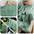 Baby Car Seat Canopy Soft Minky Plush Dotted Backing Baby Car Seat Cover Girls, Infant Carseat Canopy, Stretchy Multi- use Nursing Cover for Stroller/High Chair/Shopping Cart/Car Seat Canopies Sage