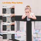 Dripex Foldable Playpen for Babies and Toddlers, 71"×69" Extra Large Baby Playpen, Indoor & Outdoor Safety Gate Collapsible Play Pen, Baby Fence Play Area with Visible Mesh, Black