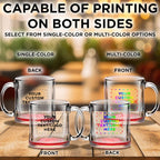 Custom Libbey Clear Glass Coffee Mugs 13 oz. Set of 100, Personalized Bulk Pack - Perfect for Coffee, Tea, Espresso, Hot Cocoa, Other Beverages - Red Bottom