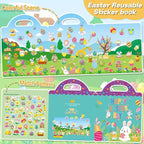 Easter Reusable Sticker Books for Toddlers 1-3, Easter Stickers for Kids, Sticker Book for Toddlers 2-4 Years, Easters Gifts Toys for Kids Girls Boys