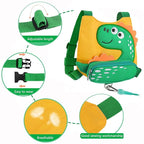 Accmor Toddler Harness Leash with Anti Lost Wrist Link, Cute Dinosaur Kids Harnesses with Wristband Bracelet Leashes Strap Tether for Baby Boys Walking (Yellow)