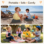 Booster Seat for Kitchen Chair with Comfy Backrest and Adjustable Safety Buckles,Non-Slip Kid Toddler Booster Seat for Dining Table,Portable PU Travel Baby Booster Increasing Cushion Chair