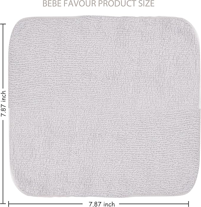 12 Pack Baby Washcloths 100% Cotton - Small Terry Wash Cloths 8" x 8" Soft Face Washcloth for Hand Body Sensitive Skin Thin Absorbent Wipes for Newborns Infant