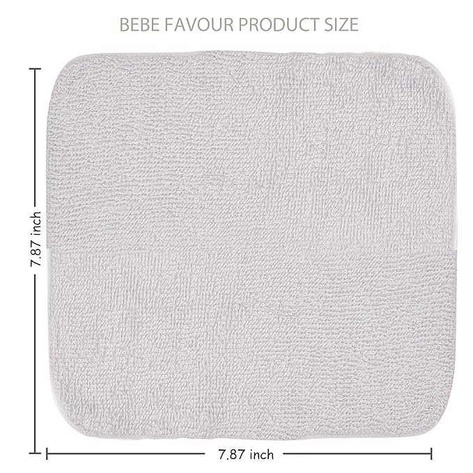 12 Pack Baby Washcloths 100% Cotton - Small Terry Wash Cloths 7.8" x 7.8" Soft Face Washcloth for Hand Body Sensitive Skin Thin Absorbent Wipes for Newborns Infant