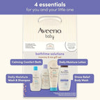 Aveeno Baby Bathtime Solutions Mommy & Me Gift Set, Baby Wash & Shampoo, Calming Bath, Daily Moisturizing Lotion & Stress Relief Body Wash for Mom, Nourishing Oat, Registry Must Haves, 4 items