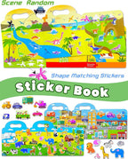 Reusable Sticker Book for Toddlers 2-4 Years, Stickers for Kids, Toddler Sticker Book Ages 1-3, Toddler Craft Activities, Toddlers Travel Toys Ages 2+ Boy Girl Birthday Gifts