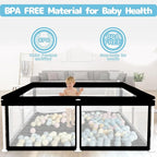 TOREVSIOR Foldable Baby Playpen with Mat, 50"×50" Collapsible Play Pen for Babies and Toddlers, Indoor & Outdoor Kids Safety Play Pen, Portable Play Yard, Foldable Baby Playpen with 50 Ocean Balls