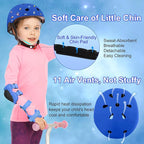 Kids Bike Helmet with DIY Stickers and Knee Pads Elbow Pads Wrist Guard Set for Ages 3-8-14 Toddler Boys Girls Helmet for Roller Skates Cycling Skateboarding Bicycle Scooter