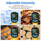 MESTEK Infrared Thermometer Laser Temperature Gun, -58°F to 1472°F (-50~800°C), Non-Contact Digital IR Thermometer Temp Gun Gun with Color LCD for Cooking Pizza Oven, Adjustable Emissivity