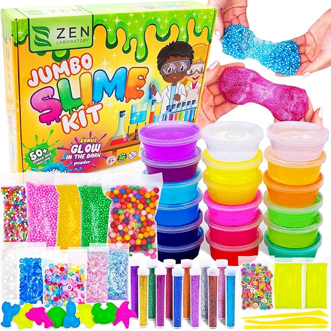 Ultimate Slime Kit for Girls 10-12 | Perfect Toys for Girls 7-12 Years Old | Complete DIY Slime Making Kit for Kids and Boys | Christmas Party Favors