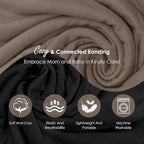 Baby Wrap Carrier, Lightweight Baby Wearing Wraps for Newborn and Infant, Soft Swaddle Holder Carrier, Cozy Baby Sling 7-35 lbs Black+Brown