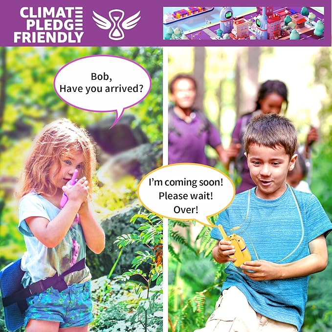 Walkie Talkies for Kids Rechargeable,Toys for Boys and Girls Ages 3-12, 3 Pack Long Range 2-Way Radios, Birthday Gifts,Christmas Stockings, Outdoor Play, Family Games, Hiking Camping Gear